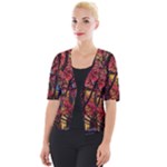 Autumn Colorful Nature Trees Cropped Button Cardigan