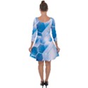 Hexagon Euclidean Vector Gradient Del  Blue Color Science And Technology Quarter Sleeve Skater Dress View2