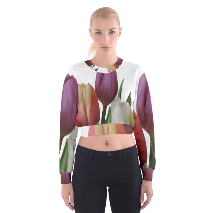 Tulips bouquet Cropped Sweatshirt
