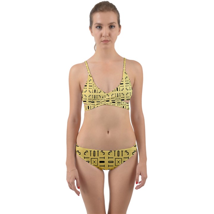 Pattern Background Abstract Design Wrap Around Bikini Set