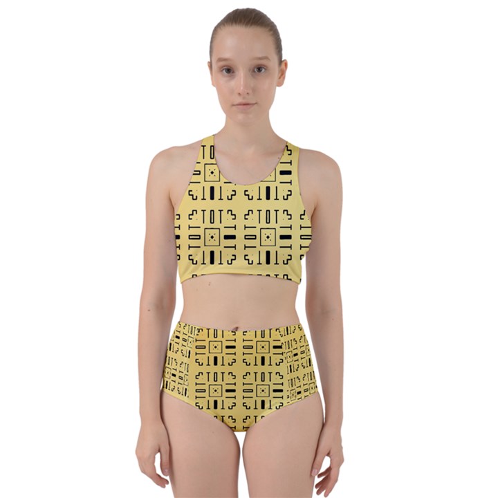 Pattern Background Abstract Design Racer Back Bikini Set