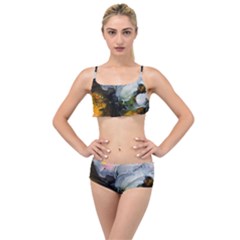 Art Abstract Painting Abstract Layered Top Bikini Set