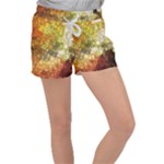 Autumn Kaleidoscope Art Pattern Women s Velour Lounge Shorts