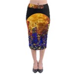 Skyline Frankfurt Abstract Moon Midi Pencil Skirt