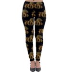 Dragon Motif Print Pattern Lightweight Velour Leggings