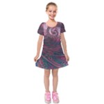 Fractal Artwork Digital Pattern Kids  Short Sleeve Velvet Dress