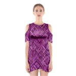 Purple Pattern Background Shoulder Cutout One Piece Dress