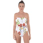 Tree Autumn Forest Landscape Tie Back One Piece Swimsuit