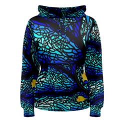 Sea Fans Diving Coral Stained Glass Women s Pullover Hoodie
