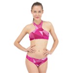 Pattern Halftone Geometric High Neck Bikini Set