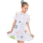 Geometry Triangle Line Kids  Short Sleeve Shirt Dress