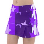 Purple Stars Pattern Shape Tennis Skirt