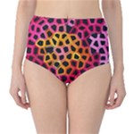 Mosaic Structure Pattern Background Classic High-Waist Bikini Bottoms