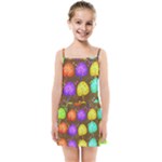 Textured Grunge Background Pattern Kids  Summer Sun Dress