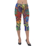 Time Clock Distortion Lightweight Velour Capri Leggings 