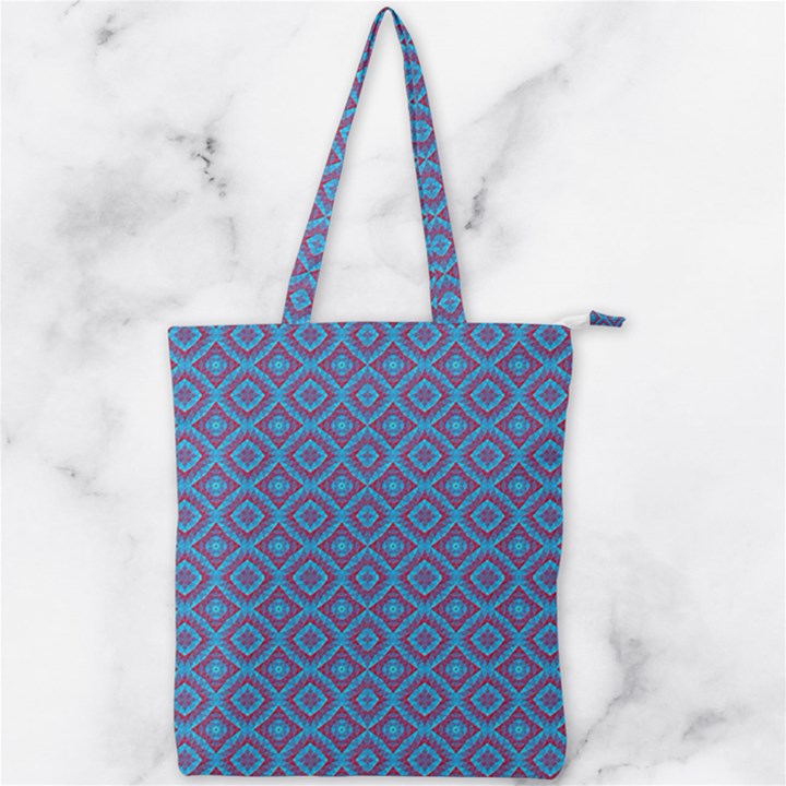 Background  Geometric Pattern Double Zip Up Tote Bag