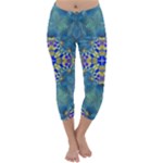 Tile Background Image Graphic Capri Winter Leggings 