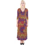 Background Image  Wall Design Quarter Sleeve Wrap Maxi Dress