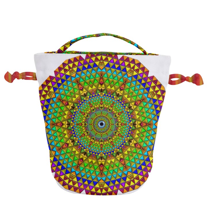 Tile Background Image Graphic Fractal Mandala Drawstring Bucket Bag