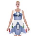 Spaceship Rocket Space Game Cosmos Velvet Skater Dress