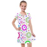 Round Abstract Design Kids  Cross Web Dress