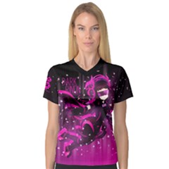 Ddr Rinon Dark Women V-neck Sport Mesh Tee