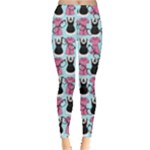 Waitress Uniform Dresses Nerdy Glasses Pattern Blue Leggings 