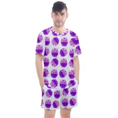 Kawaii Grape Jam Jar Pattern Men s Mesh Tee And Shorts Set