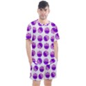 Kawaii Grape Jam Jar Pattern Men s Mesh Tee and Shorts Set View1