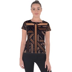 Fractal Pattern Texture Design Short Sleeve Sports Top 
