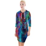 Wizzard Flashes Pattern Abstract Quarter Sleeve Hood Bodycon Dress