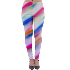 Vivid Colorful Wavy Abstract Print Lightweight Velour Leggings