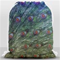 Peacock Feathers Colorful Feather Drawstring Bag (Large) View1