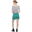 Toast With Cheese Funny Retro Pattern Turquoise Green Background Stretch Ripstop Shorts View2