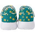 Toast With Cheese Funny Retro Pattern Turquoise Green Background Men s Velcro Strap Shoes View4