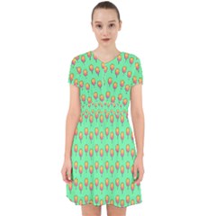 Cotton Candy Pattern Green Adorable In Chiffon Dress