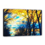 Yellow and Blue Forest Canvas 18  x 12  (Stretched)