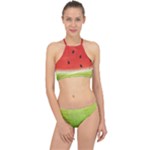 Juicy Paint texture Watermelon red and green watercolor Racer Front Bikini Set