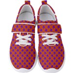Purple Stars Pattern On Orange Men s Velcro Strap Shoes