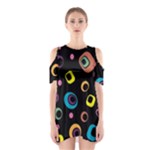 Abstract Background Retro Shoulder Cutout One Piece Dress