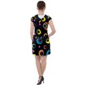 Abstract Background Retro Drawstring Hooded Dress View2