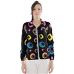 Abstract Background Retro Women s Windbreaker