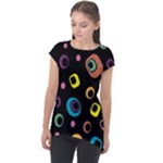 Abstract Background Retro Cap Sleeve High Low Top
