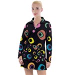 Abstract Background Retro Women s Long Sleeve Casual Dress