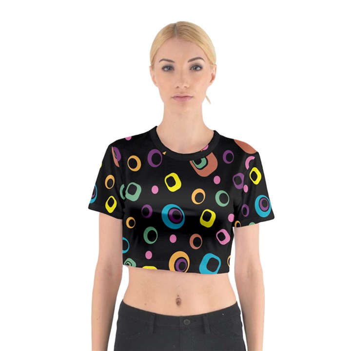 Abstract Background Retro Cotton Crop Top