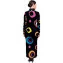 Abstract Background Retro Turtleneck Maxi Dress View2