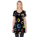 Abstract Background Retro Short Sleeve Tunic  View1