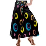 Abstract Background Retro Satin Palazzo Pants
