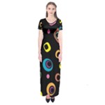 Abstract Background Retro Short Sleeve Maxi Dress