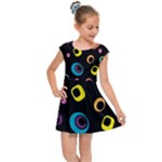 Abstract Background Retro Kids  Cap Sleeve Dress